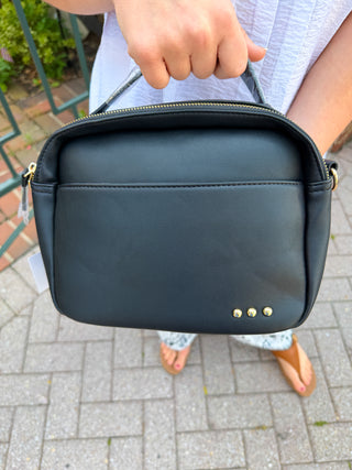 HARRIET HANDLE CROSSBODY AND SHOULDER BAG BLACK