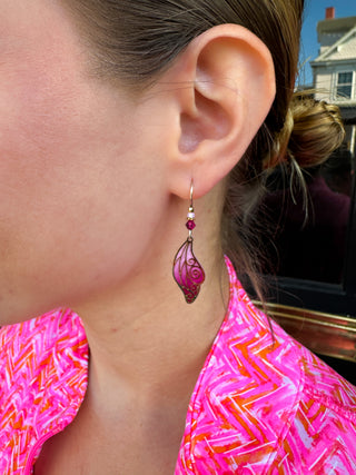Adajio Pink and Gold Butterfly Earrings