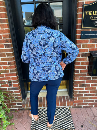 Bangladine by Lulu B Navy Pull-On Ankle Pant