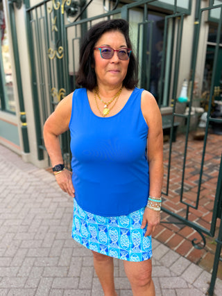 Lulu B Coastal Fish UPF 50+ Zip Skort