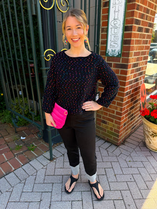 Olivia by Habitat Black Confetti Party Pullover