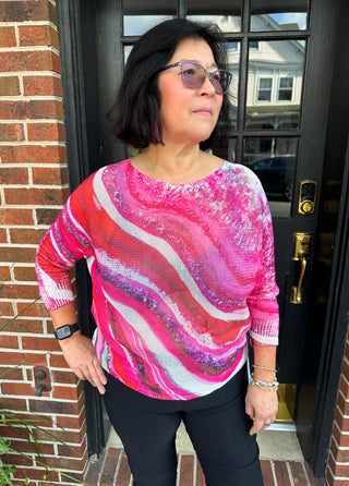 Magenta Marble Italian Sweater