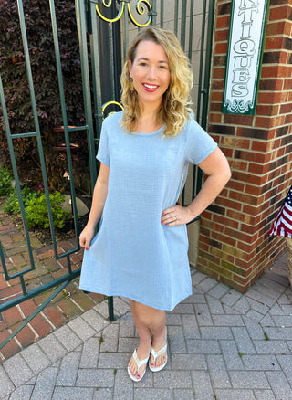 Escape by Habitat Hightide Sunkissed Gauze Short Sleeve Dress