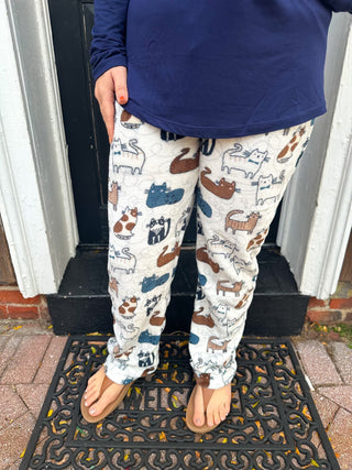 Cozy Kitty Velvety Fleece PJ Bottoms