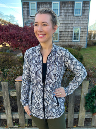 Lulu B Neutral Snake Full Zip Jacket