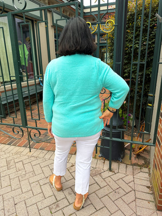 Lulu B Seaglass Aqua Chenille Sweater