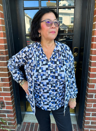 Beachtime by Lulu B Neutral Kaleidoscope Full Zip Jacket