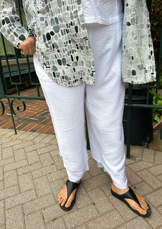 Escape by Habitat White Double Layer Rayon Flood Pant