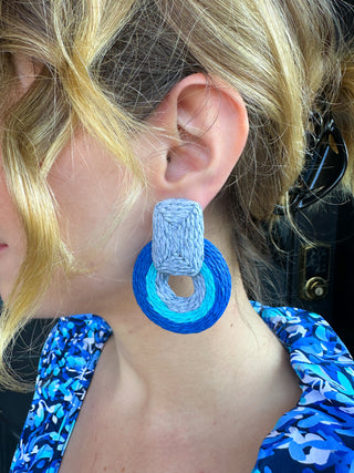 Chunky Blue Ombre Earrings
