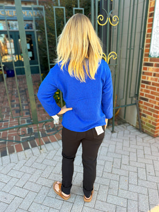 Charlie B Cuffed Hem Twill Jeans in Black