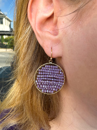 Purple Beaded Earrings