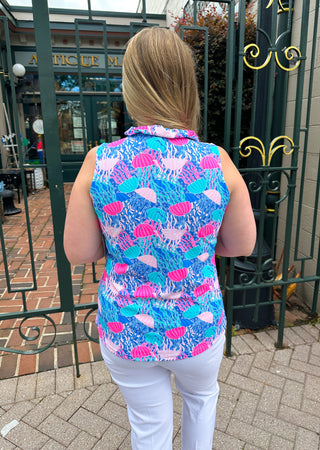 Lulu B Jellyfish Ruffle V-Neck Tank