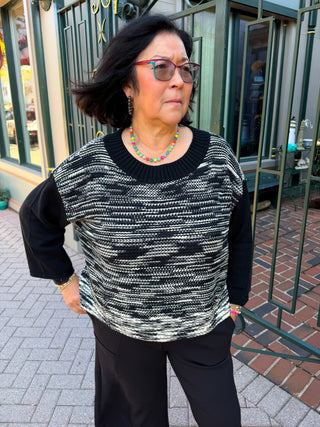 Olivia by Habitat Space Dye Knit Crewneck Sweater Black