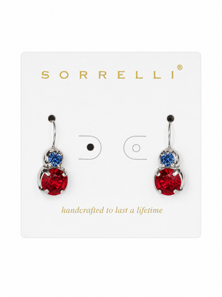 Sorrelli Stars and Stripes Round Crystal Dangle Earrings