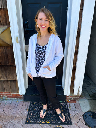 Lulu B Black and White Cocktails Basic Tank