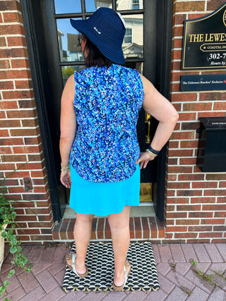 Lulu B Clearwater Turquoise Tahiti Zip Skort