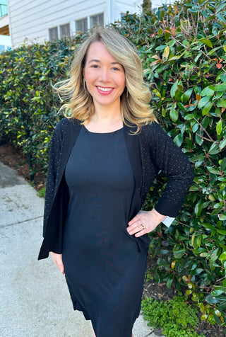 Lulu B Black Crystal Cardigan Sweater