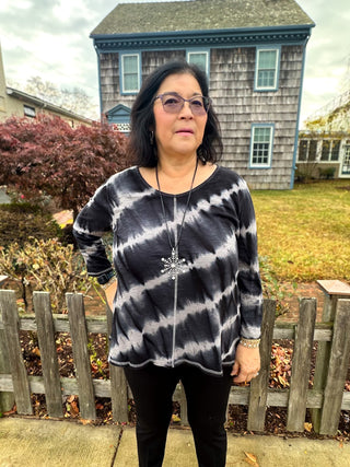 Escape by Habitat Black Tie Dye V-Neck Cotton Tunic