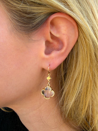 Golden Clover Drop Earrings