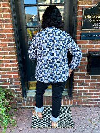 Beachtime by Lulu B Neutral Kaleidoscope Full Zip Jacket