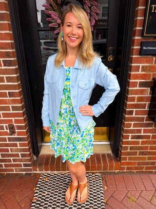 Tango Mango Seaside Garden Print Cha Cha Top