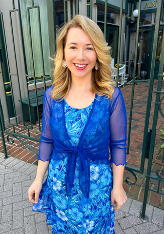Tango Mango Sheer Mesh Royal Blue Bolero