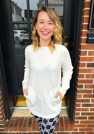 Lulu B Cream Cashmere Feel Sweater