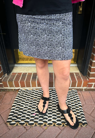 Beachtime by Lulu B Black Abstract 2-Pocket Skort