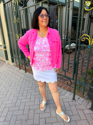 Lulu B Hot Pink Linen Jacket