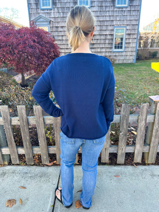 Navy Patriotic Lewes Pullover Sweater