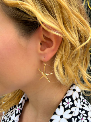 Simple Gold Starfish Earrings