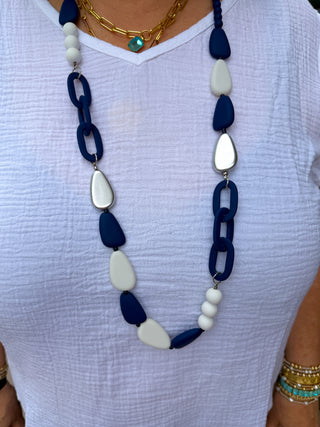Navy Necklace and Earring Set
