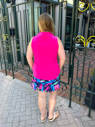 Tango Mango Cabaret Pink Sleeveless Collar Top