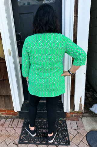 Lulu B Clear Kelly Lattice Button Tunic