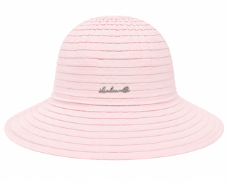 Lulu B Seaglass Pink Ribbon Fabric Sun Hat
