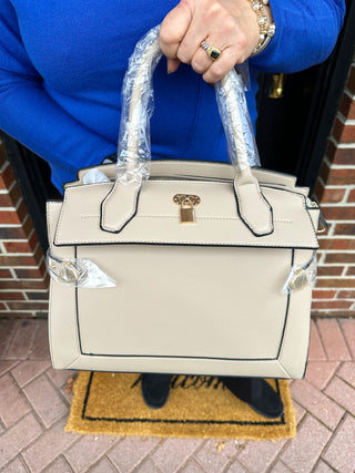 Taupe Oversized Shoulder Handbag