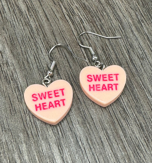 Peach Sweet Heart Earrings