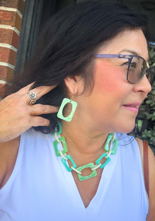 Pale Green Necklace and Earring Set