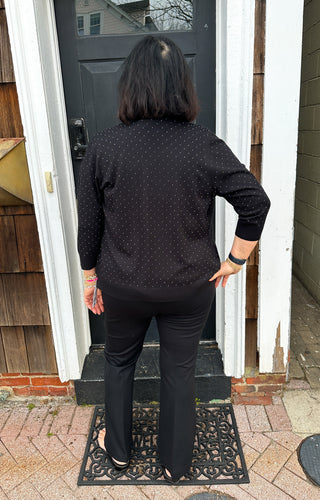 Lulu B Black Crystal Cardigan Sweater