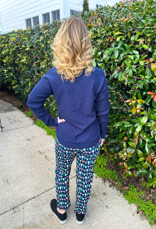 Lulu B Multicolor Cocktails Secret Pocket Capri Legging