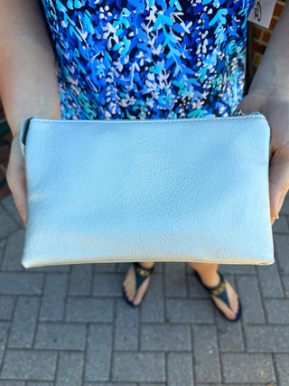 Riley Vegan Crossbody - Bright Silver