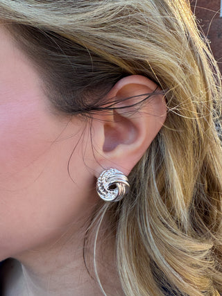 Silver Knot Stud Earring