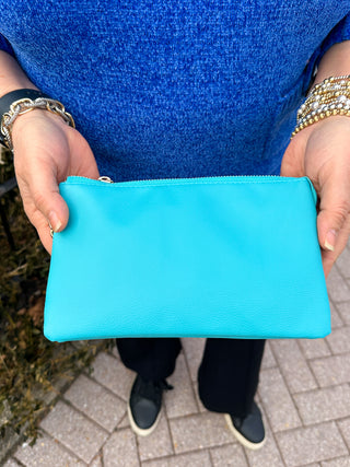 Simple Aqua Clutch Bag