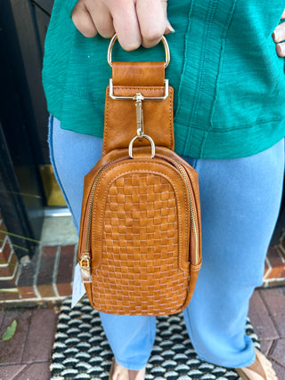 Waverly Woven Sling Bag Brown