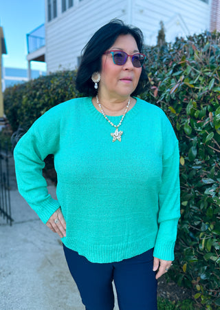 Cozy Aqua Knit Sweater