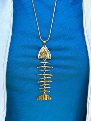 Gold fish necklace