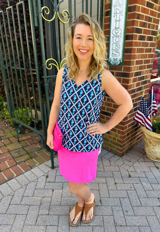 Lulu B Bright Hot Pink Zip Skort