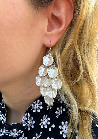 Silver Shell Drop Earrings