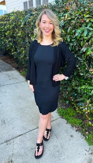 Lulu B Black Crystal Cardigan Sweater