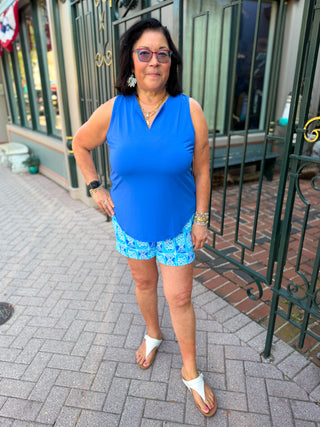 Lulu B Coastal Fish UPF 50+ 5" Shorts with Pockets
